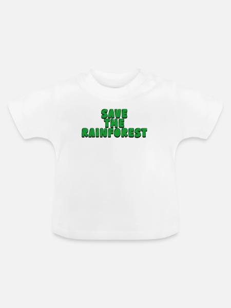 save the rainforest - Baby Bio-T-Shirt mit Rundhals - Weiß