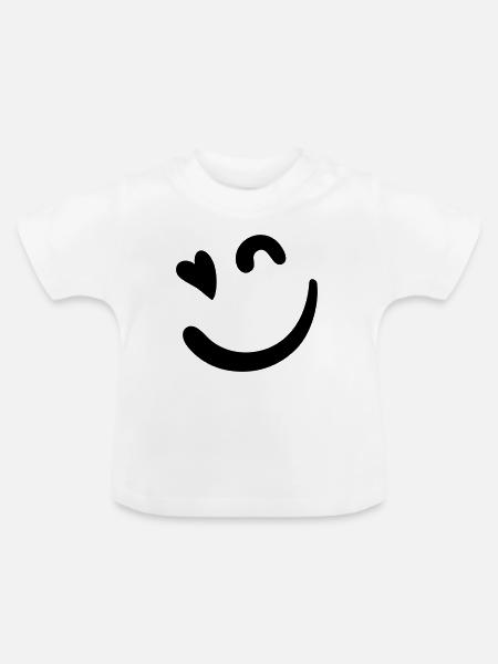 Leuchtfeuer-Logo – Neonpink - Baby Bio-T-Shirt mit Rundhals - Weiß