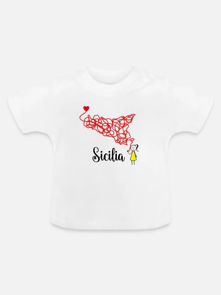 Sizilien - Baby Bio-T-Shirt mit Rundhals - Weiß