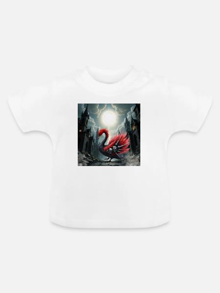 Gotischer Phönix mit Totenköpfen - Baby Bio-T-Shirt mit Rundhals - Weiß