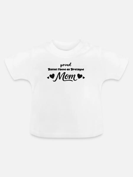  Stolze Basset Bleu Mutter, Fahlgelber - Baby Bio-T-Shirt mit Rundhals - Weiß
