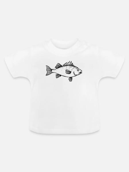 Rotbarsch Angler Fisch - Illustration - Baby Bio-T-Shirt mit Rundhals - Weiß