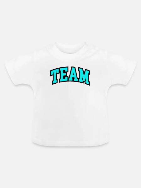 Team Schriftzug - Baby Bio-T-Shirt mit Rundhals - Weiß