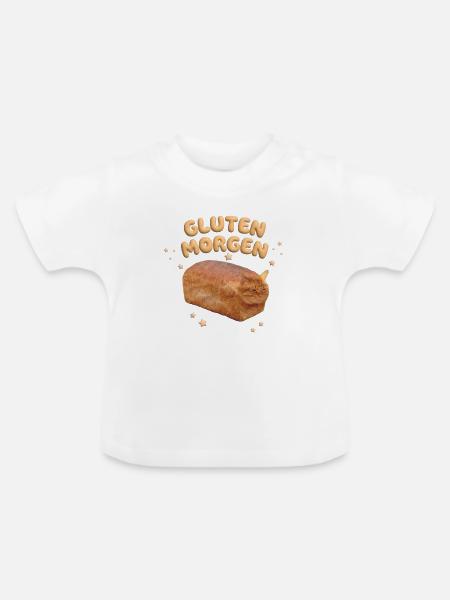 Morgen Gluten - Baby Bio-T-Shirt mit Rundhals - Weiß