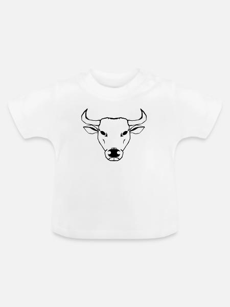 Ochse Illustration - Baby Bio-T-Shirt mit Rundhals - Weiß