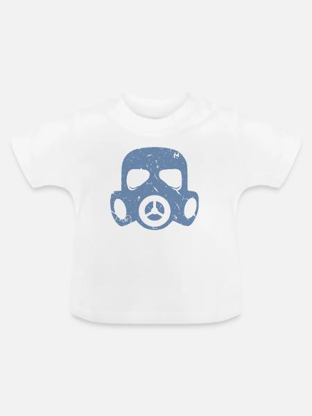 Grunge Gasmaske Nuklear Radioaktiv Feinstaub - Baby Bio-T-Shirt mit Rundhals - Weiß