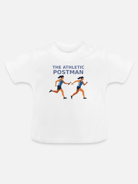 Athletischer Postbote Staffellauf - Baby Bio-T-Shirt mit Rundhals - Weiß