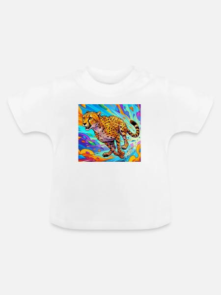 Gepard - Baby Bio-T-Shirt mit Rundhals - Weiß