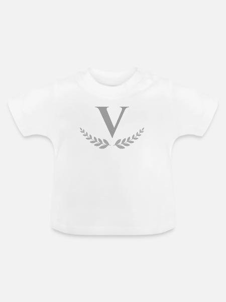 V - Baby Bio-T-Shirt mit Rundhals - Weiß