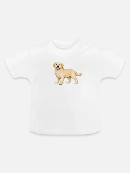 Biscuit Labrador - Baby Bio-T-Shirt mit Rundhals - Weiß
