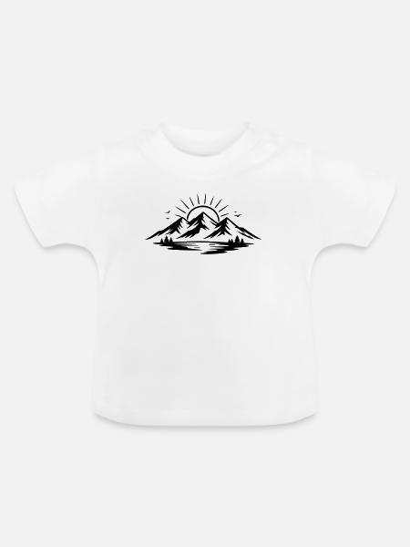 Berglandschaft  - Baby Bio-T-Shirt mit Rundhals - Weiß