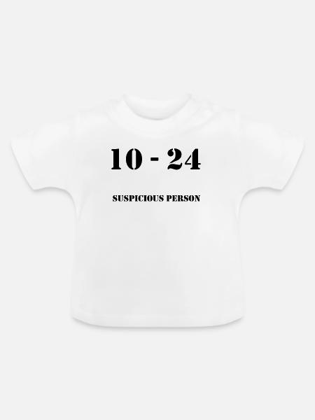 10-24_MP_Suspicious_person - Baby Bio-T-Shirt mit Rundhals - Weiß