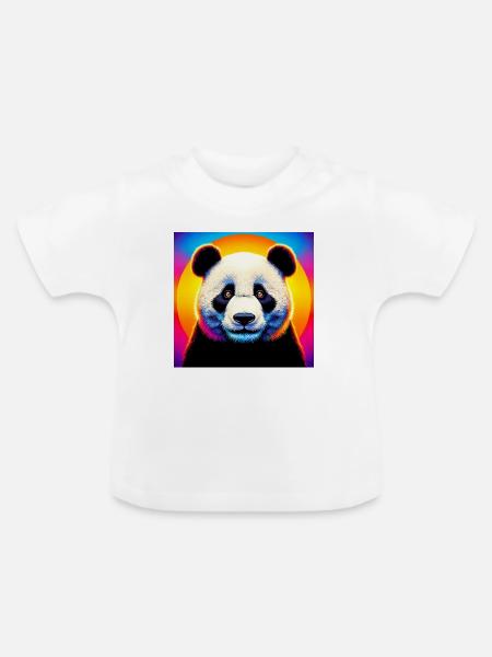 Panda - Baby Bio-T-Shirt mit Rundhals - Weiß