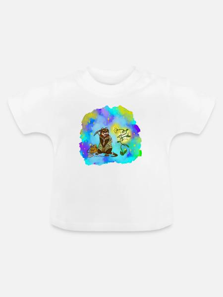 Stern-Sucher Otter - Baby Bio-T-Shirt mit Rundhals - Weiß