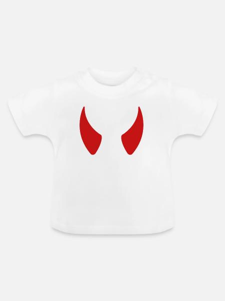 Teufelshörner - Baby Bio-T-Shirt mit Rundhals - Weiß