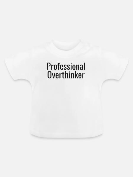 Overthinker tee | Funny Anxiety Gift - Baby Bio-T-Shirt mit Rundhals - Weiß