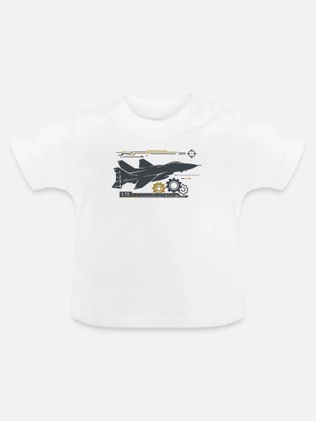 Jetgear Technikumflug Muster - Baby Bio-T-Shirt mit Rundhals - Weiß