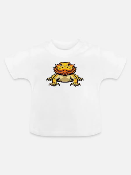 Flammensalamander Karikatur - Baby Bio-T-Shirt mit Rundhals - Weiß