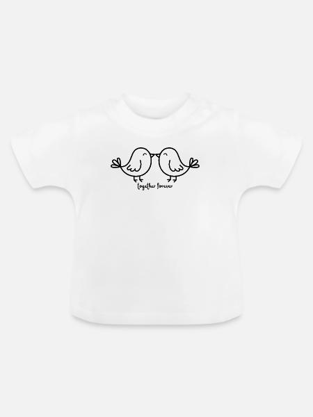 together forever Bird - Baby Bio-T-Shirt mit Rundhals - Weiß