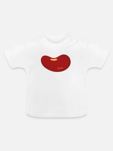 Nur eine Bohne - Baby Bio-T-Shirt mit Rundhals - Weiß