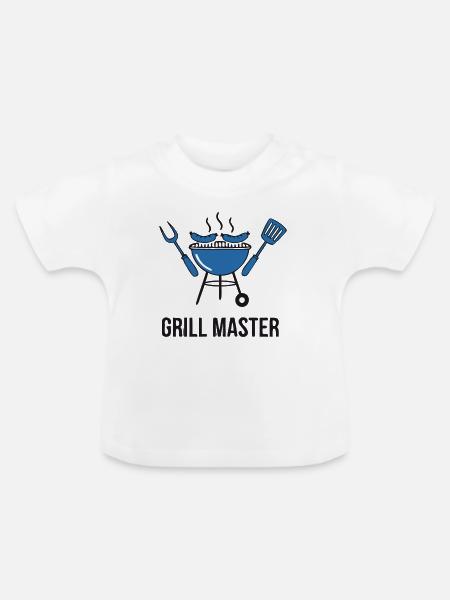 Echter Grill Master Papa - Baby Bio-T-Shirt mit Rundhals - Weiß