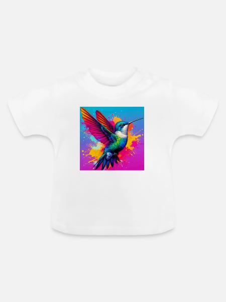 Kolibri - Baby Bio-T-Shirt mit Rundhals - Weiß