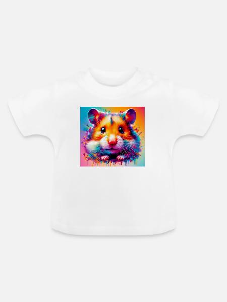 Hamster - Baby Bio-T-Shirt mit Rundhals - Weiß