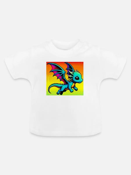 Drache - Baby Bio-T-Shirt mit Rundhals - Weiß