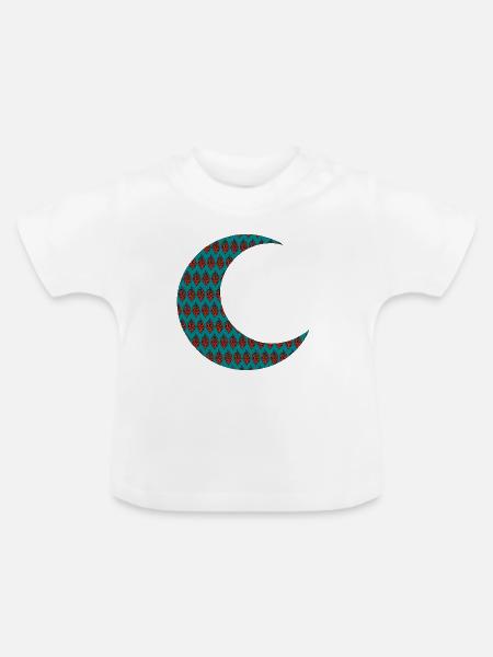 Mondsichel mit persischem rankenmuster - Baby Bio-T-Shirt mit Rundhals - Weiß