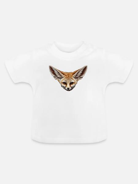 Fennek gesicht füchse Illustration Detailreich - Baby Bio-T-Shirt mit Rundhals - Weiß
