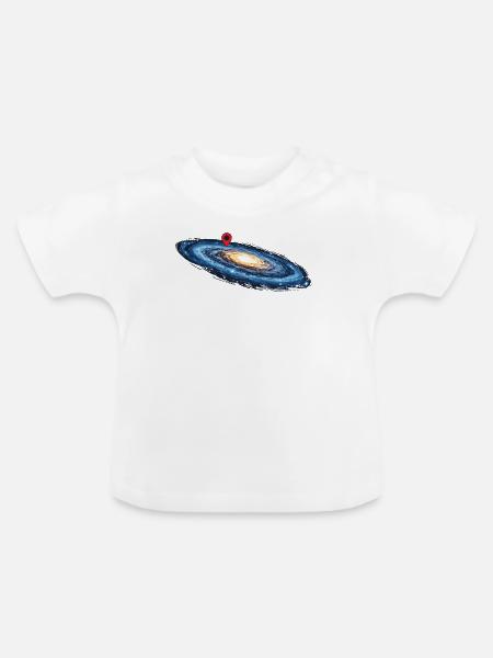 Milchstraßen-Ortsstift Weltraumgalaxie - Baby Bio-T-Shirt mit Rundhals - Weiß