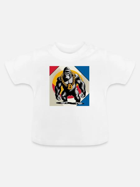 Bitcoin Gorilla Kettenheld - Baby Bio-T-Shirt mit Rundhals - Weiß