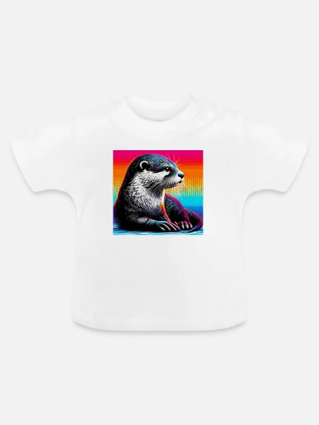 Otter - Baby Bio-T-Shirt mit Rundhals - Weiß