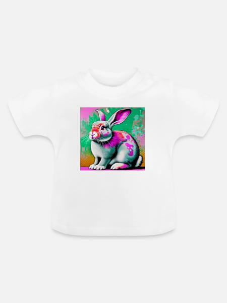 Kaninchen - Baby Bio-T-Shirt mit Rundhals - Weiß