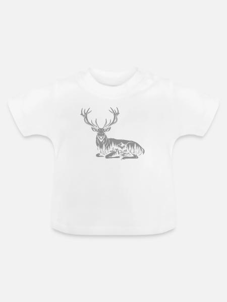 Hirsch - Baby Bio-T-Shirt mit Rundhals - Weiß