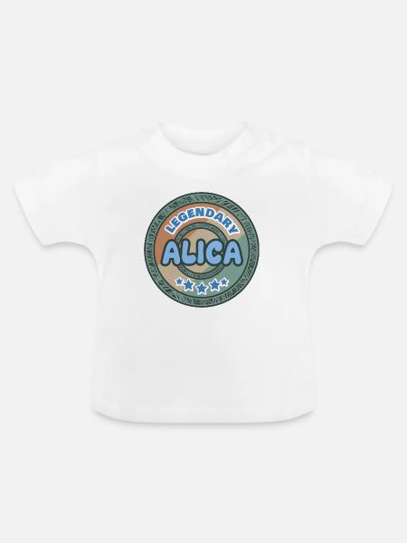 Geschenk für Alica - Baby Bio-T-Shirt mit Rundhals - Weiß
