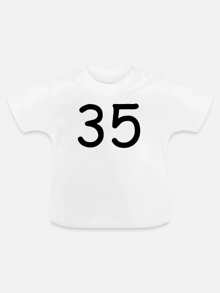 35 - Baby Bio-T-Shirt mit Rundhals - Weiß