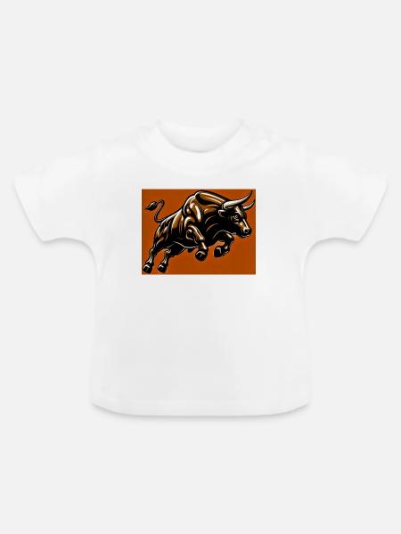 Stier - Baby Bio-T-Shirt mit Rundhals - Weiß