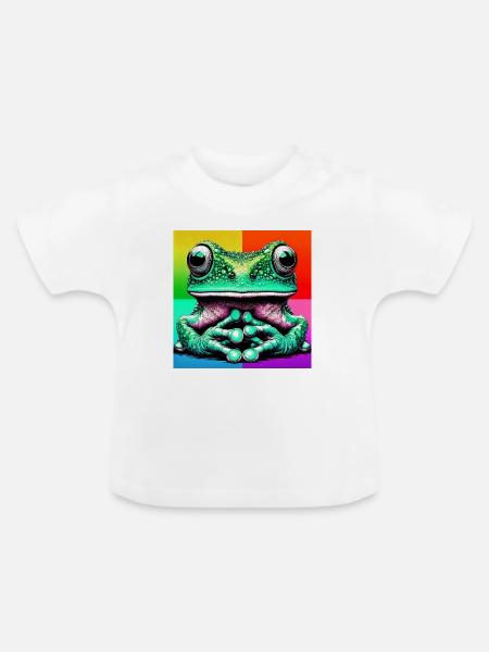 Frosch - Baby Bio-T-Shirt mit Rundhals - Weiß