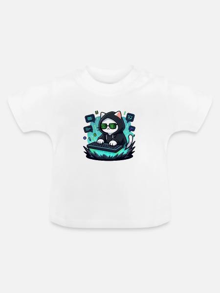 Chat-Hacker - Baby Bio-T-Shirt mit Rundhals - Weiß