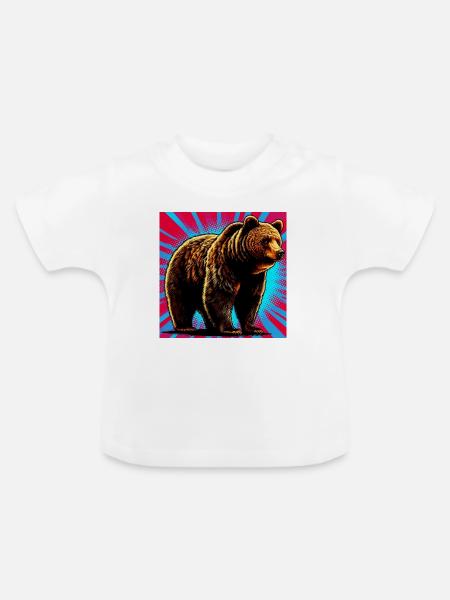 Bär - Baby Bio-T-Shirt mit Rundhals - Weiß