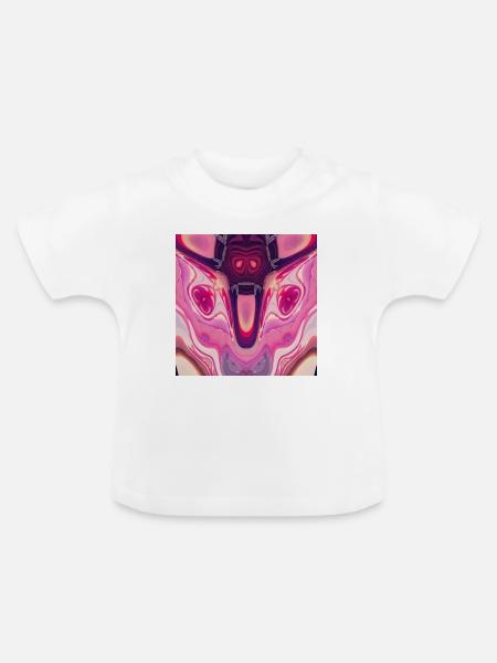 Psychedelischer Dämon - Baby Bio-T-Shirt mit Rundhals - Weiß