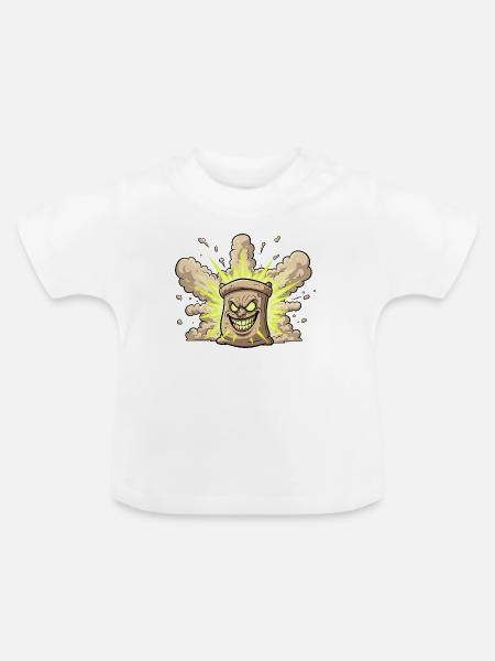 Explosiver Sack Cartoon - Baby Bio-T-Shirt mit Rundhals - Weiß