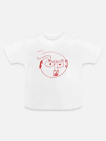 Abstraktes rotes Künstlergesicht Geschenk - Baby Bio-T-Shirt mit Rundhals - Weiß