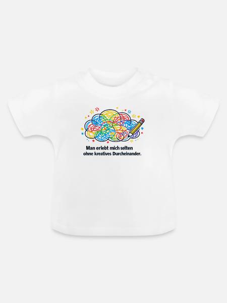Kreatives Durcheinander Zeichnung - Baby Bio-T-Shirt mit Rundhals - Weiß
