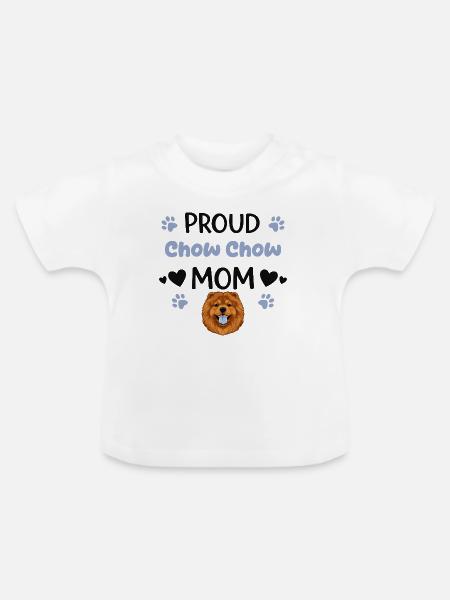 Stolze Chow Mutter, Chow-chow - Baby Bio-T-Shirt mit Rundhals - Weiß