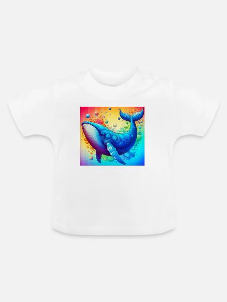 Wal - Baby Bio-T-Shirt mit Rundhals - Weiß