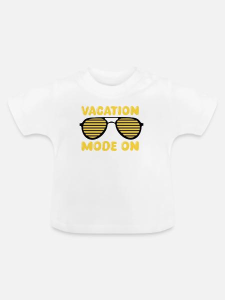 Vacation Mode On Retro - Baby Bio-T-Shirt mit Rundhals - Weiß