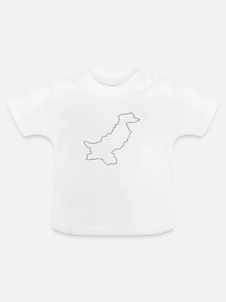 Pakistan-Karte - Baby Bio-T-Shirt mit Rundhals - Weiß