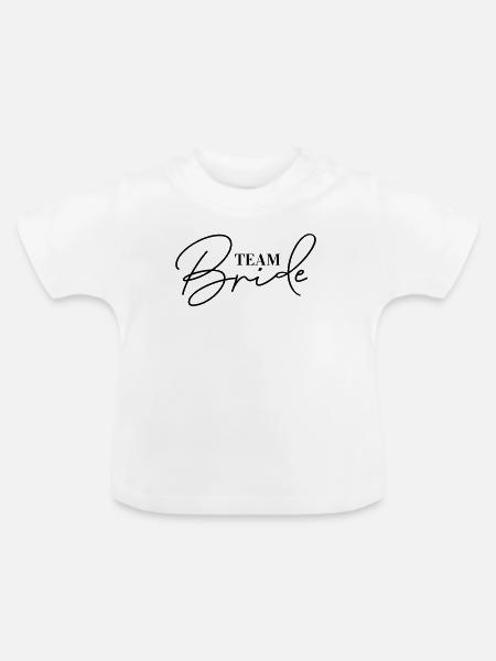 Team Bride JGA Accessoires Junggesellinnenabschied - Baby Bio-T-Shirt mit Rundhals - Weiß